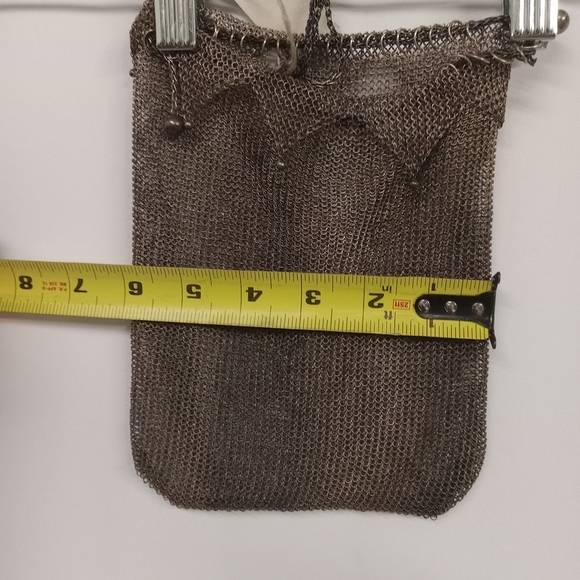 Vintage German Silver Mesh Evening Wristlet Purse draw chain - Picture 3 of 6